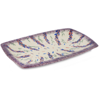 Polish Pottery Platter 12&quot; Lupine Surprise UNIKAT