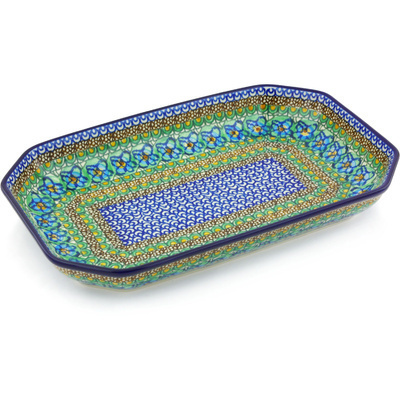 Polish Pottery Platter 12&quot; Mardi Gras UNIKAT