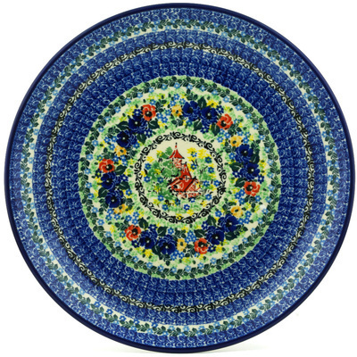 Polish Pottery Platter 12&quot; Poppy Chalet UNIKAT