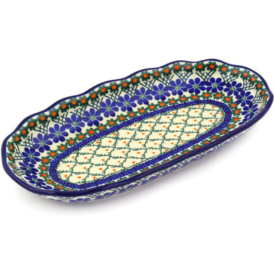 Polish Pottery Platter 12" Primrose Trellis