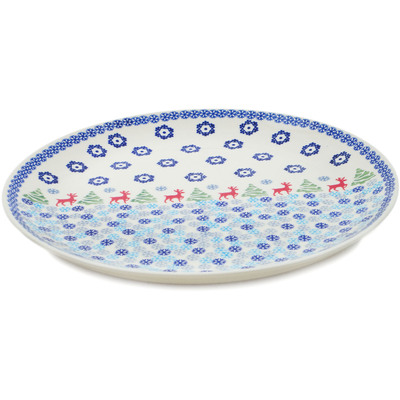 Polish Pottery Platter 12&quot; Ring Around The Reindeer