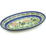 Polish Pottery Platter 12&quot; Rooster Dance UNIKAT