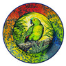 Polish Pottery Platter 12&quot; Rooster In Wood UNIKAT
