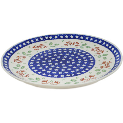Polish Pottery Platter 12&quot; Sleigh Bells
