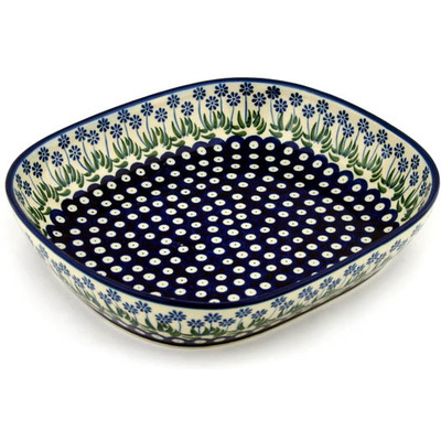 Polish Pottery Platter 12" Springing Calendulas