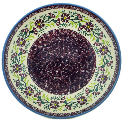 Polish Pottery Platter 12&quot; Sweet Purple Floral