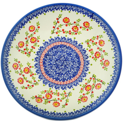 Polish Pottery Platter 12&quot; Vintage Folklore