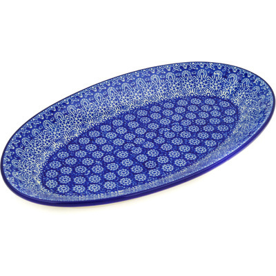 Polish Pottery Platter 12&quot; Winter Frost