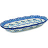 Polish Pottery Platter 12&quot; Winter Sparrow