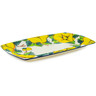 Polish Pottery Platter 12&quot; Yellow Daffodils UNIKAT