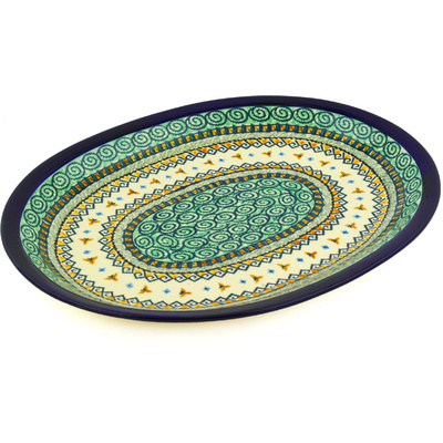 Polish Pottery Platter 13&quot; Albuquerque UNIKAT