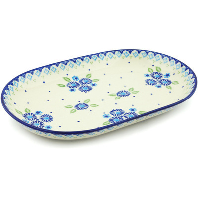 Polish Pottery Platter 13&quot; Aster Patches