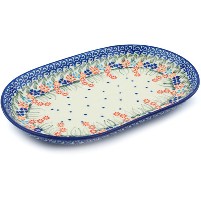 Polish Pottery Platter 13&quot; Blissful Daisy