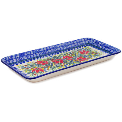Polish Pottery Platter 13&quot; Blooming Daisies UNIKAT