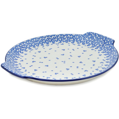 Polish Pottery Platter 13&quot; Blowing Bubbles