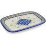 Polish Pottery Platter 13&quot; Blue Pansy