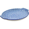 Polish Pottery Platter 13&quot; Cobalt Forest
