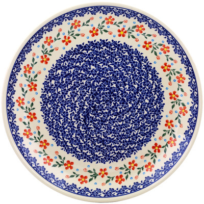 Polish Pottery Platter 13&quot; Country Garden