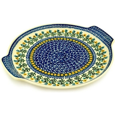 Polish Pottery Platter 13&quot; Field Of Wildflowers