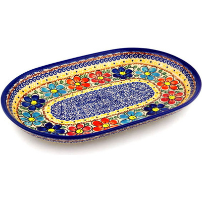 Polish Pottery Platter 13&quot; Glorious Morning UNIKAT