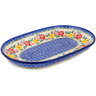 Polish Pottery Platter 13&quot; Hibiscus Haven