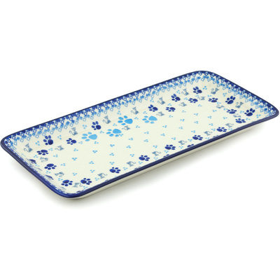 Polish Pottery Platter 13" Kitty Paws