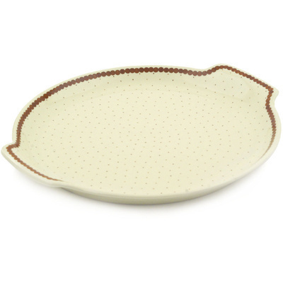 Polish Pottery Platter 13&quot; Mocha Love