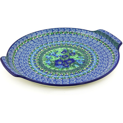 Polish Pottery Platter 13&quot; Moody Blues UNIKAT