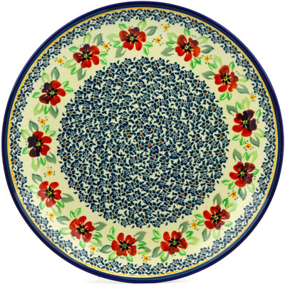 Polish Pottery Platter 13&quot; Nightingale Flower