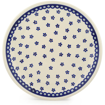 Polish Pottery Platter 13&quot; Peacock Daisy