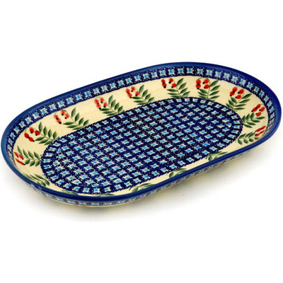 Polish Pottery Platter 13&quot; Red Berries