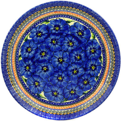 Polish Pottery Platter 13&quot; Regal Bouquet UNIKAT