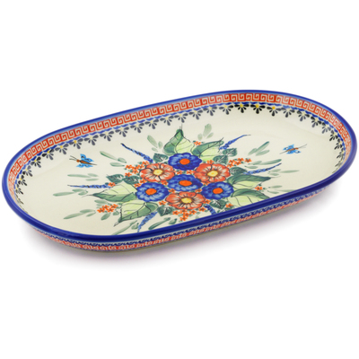 Polish Pottery Platter 13&quot; Spring Splendor