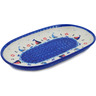 Polish Pottery Platter 13&quot; Sweet Sailboats