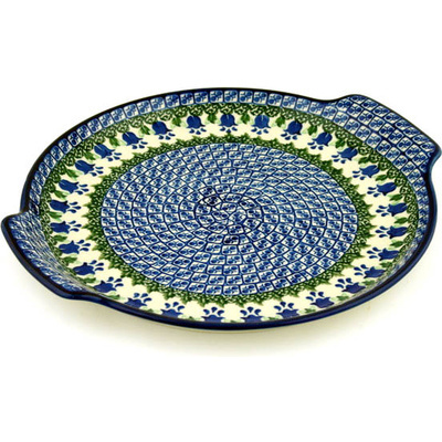 Polish Pottery Platter 13&quot; Texas Bluebell