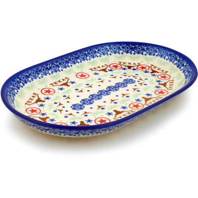 Polish Pottery Platter 13&quot; Texas State