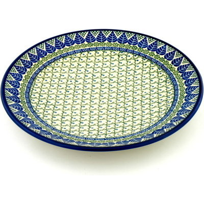 Polish Pottery Platter 14&quot; Blue Alpine