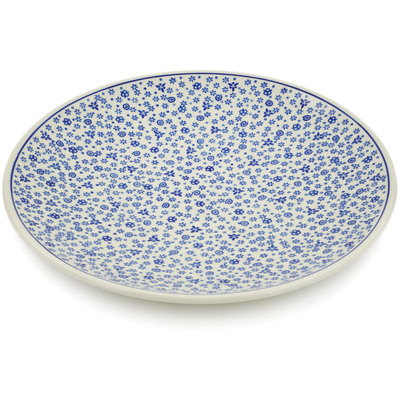 Polish Pottery Platter 14&quot; Blue Confetti