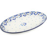 Polish Pottery Platter 14&quot; Blue Spring