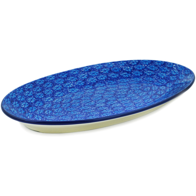 Polish Pottery Platter 14&quot; Deep Into The Blue Sea