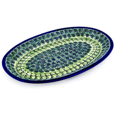 Polish Pottery Platter 14" Emerald Forest