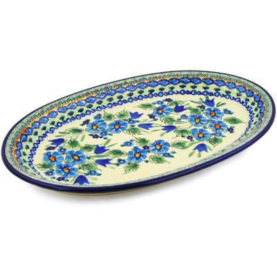 Polish Pottery Platter 14&quot; Evangeline UNIKAT