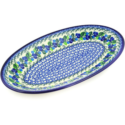 Polish Pottery Platter 14&quot; Limeberry