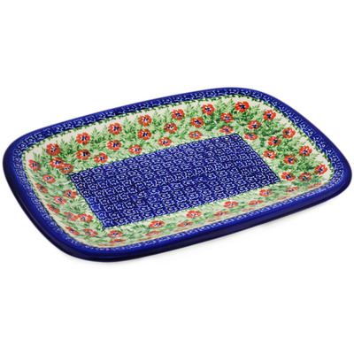 Polish Pottery Platter 14&quot; Midsummer Bloom