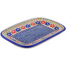 Polish Pottery Platter 14&quot; Paradise Poppy