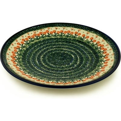 Polish Pottery Platter 14&quot; Peach Spring Daisy