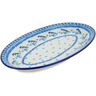 Polish Pottery Platter 14&quot; Winter Sparrow