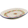 Polish Pottery Platter 15&quot; Christmas Flower UNIKAT