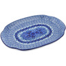 Polish Pottery Platter 15&quot; Deep Winter UNIKAT