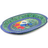 Polish Pottery Platter 15&quot; Dragonfly Delight UNIKAT